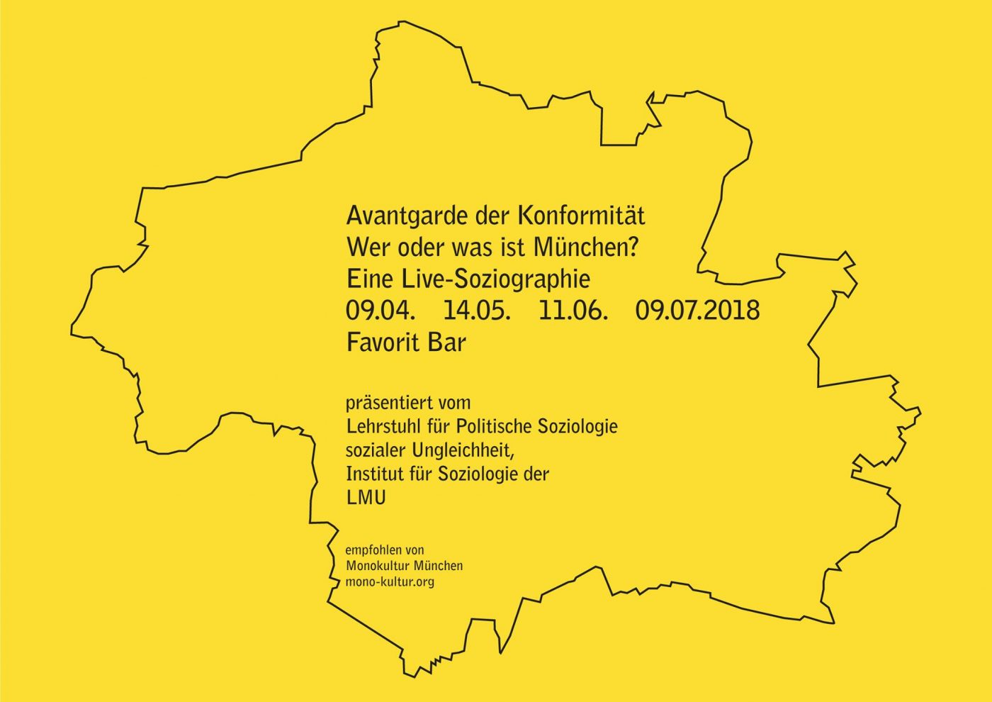 Avantgarde der Konformität - Veranstaltungseinladung - Stadtkarte von München